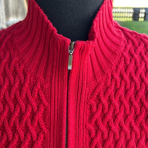 Coldwater Creek size Small red sweater vest zip front. - Picture 3 of 7